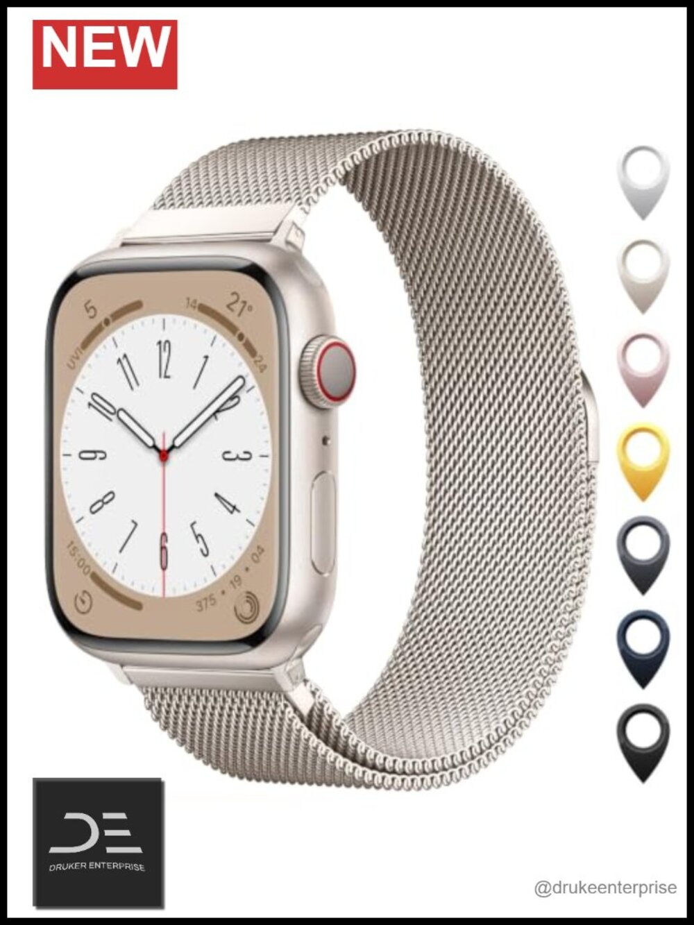 Milanese Loop Compatible Apple Watch Band Stainless Steel Magnetic Closure